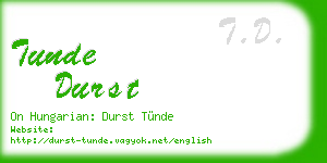 tunde durst business card